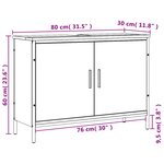 vidaXL Armoire lavabo de salle de bain chêne sonoma 80x30x60 cm