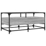 vidaXL Table basse avec dessus en verre sonoma gris 98 5x50x45cm acier