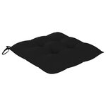 vidaXL Chaises de jardin lot de 4 et coussins noir Bois de teck solide