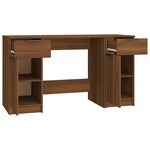 vidaXL Bureau avec armoire latérale Chêne marron Bois d'ingénierie