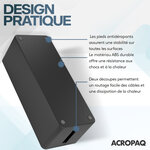 ACROPAQ 3 Boite cache cable- 3 Boite rangement cable 3 en 1- 3 tailles (S  M  L)- cache multiprise- ABS- Noir