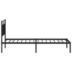 vidaXL Cadre de lit métal avec tête de lit noir 90x200 cm