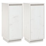 vidaXL Buffets 2 Pièces Blanc 31 5x34x75 cm Bois massif de pin