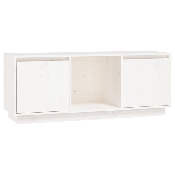 vidaXL Meuble TV Blanc 110 5x35x44 cm Bois de pin massif