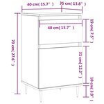 vidaXL Buffets 2 Pièces gris béton 40x35x70 cm bois d'ingénierie