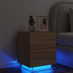 vidaXL Armoire de chevet avec lumières LED chêne sonoma