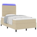 vidaXL Lit ressorts avec matelas & lumière LED vert gris 120x200 cm tissu côtelé