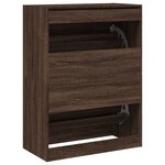 vidaXL Armoire à chaussures 2 tiroirs rabattables chêne marron