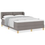 Lit à sommier box avec matelas - Taupe  140x200 cm  Tissu