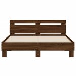 vidaXL Cadre de lit avec LED sans matelas chêne marron 150x200 cm
