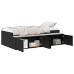 vidaXL Cadre de lit avec rangement Chêne noir 90x190 cm