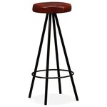 vidaXL Tabourets de bar lot de 4 cuir véritable