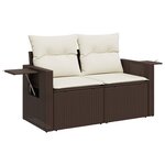 vidaXL Salon de jardin avec coussins 7 Pièces marron résine tressée