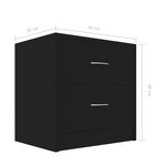 vidaXL Tables de chevet 2 Pièces Noir 40x30x40 cm Bois d'ingénierie