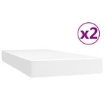 vidaXL Sommier à lattes de lit avec matelas Blanc 200x200cm Similicuir