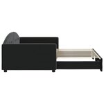 vidaXL Lit de jour avec gigogne sans matelas noir 100x200 cm