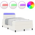 vidaXL Lit avec Sommier avec Matelas & LED Crème 120x200 cm Tissu en Velours Côtelé