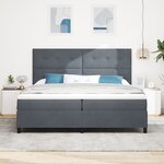 Lit coffre vidaXL avec matelas et LED gris foncé 200x200 cm en velours