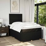 vidaXL Sommier à lattes de lit avec matelas Noir 120x200 cm Tissu