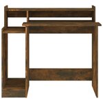 vidaXL Bureau et lumières LED Chêne fumé 97x45x90 cm Bois d'ingénierie