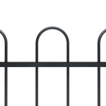 vidaXL Clôture de jardin avec dessus en cerceau Acier 1 7 m Noir