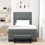 vidaXL Lit à ressorts avec matelas et banc gris foncé 120x200 cm en tissu