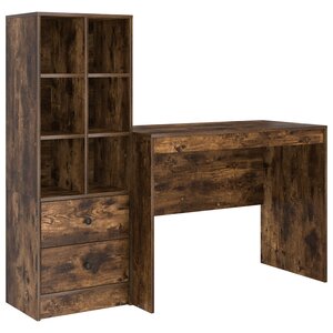 vidaXL Bureau avec rangement Chêne fumé Bois d'ingénierie