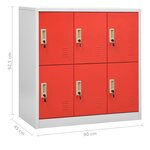 vidaXL Armoires à casiers 5 Pièces Gris clair et rouge 90x45x92 5cm Acier