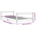 vidaXL Cadre de lit pour enfants noir 90x200 cm bois de pin massif