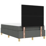 vidaXL Lit Box Spring avec Matelas & Banc Gris Foncé 120x200 cm Tissu