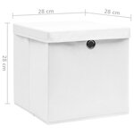 vidaXL Boîtes de rangement avec couvercles 4 Pièces 28x28x28 cm Blanc