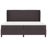 Lit à ressorts vidaXL avec matelas marron foncé 200x200 cm en tissu