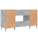 Bureau table poste de travail meuble d'ordinateur informatique étude 140 x 50 x 75 cm bois d'ingénierie gris 02_0023843