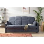 Canapé clic clac 3 places - Gris anthracite - Matelas 14 cm - 130 x 190 cm - MEGAN