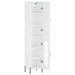 vidaXL Buffet haut Blanc brillant 34 5x34x180 cm Bois d'ingénierie
