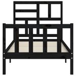vidaXL Cadre de lit sans matelas noir bois de pin massif