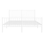 vidaXL Cadre de lit métal sans matelas et pied de lit blanc 150x200 cm