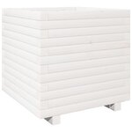 vidaXL Jardinière blanc 50x50x49 5 cm bois de pin massif