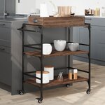vidaXL Chariot de cuisine chêne marron 81 5x41x92 5 cm bois ingénierie
