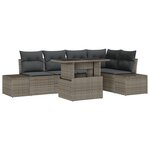 vidaXL Ensemble de canapés de jardin 6 pièces avec coussins en poly rotin gris