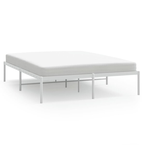 vidaXL Cadre de lit métal blanc 140x190 cm