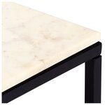 vidaXL Table basse Blanc 60x60x35 cm Pierre véritable texture marbre