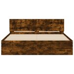 vidaXL Cadre de lit avec tête de lit chêne fumé 150x200 cm