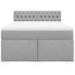 vidaXL Sommier à lattes de lit avec matelas Gris clair 160x200cm Tissu