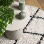 vidaXL Tapis shaggy à poils longs moderne crème et noir Ø 80 cm