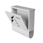 Boite aux lettres design murale compartiment journaux courrier acier inoxydable blanc