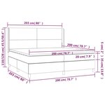 vidaXL Sommier à lattes de lit matelas et LED Noir 200x200 cm Tissu