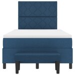 vidaXL Lit à ressorts avec matelas et banc bleu 120x190 cm en tissu