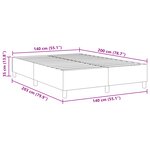 Lit box spring vidaXL Vert clair Gris 140x200 cm Tissu côtelé