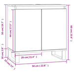 vidaXL Armoire de bain gris béton 58x33x60 cm bois d'ingénierie
